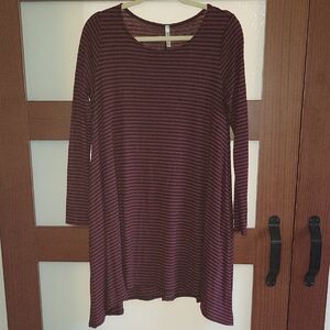 Mittoshop Red and Navy Striped Dress Size Small